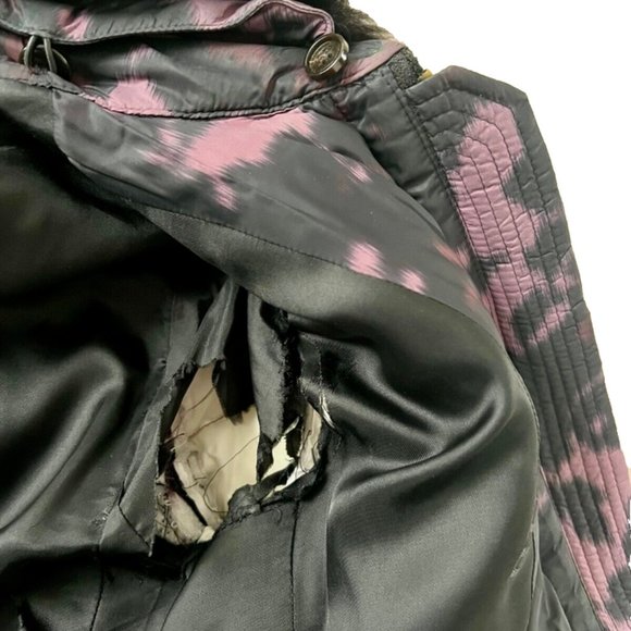 $1595 Burberry London Belted Fox Fur Puffer Down Jacket Coat Dusky Mauve ( 4 ) - Picture 5 of 13